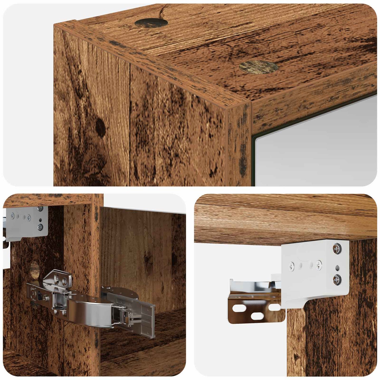 Badeværelsesspejlskab Gammelt træ 43 x 16 x 62.5 cm