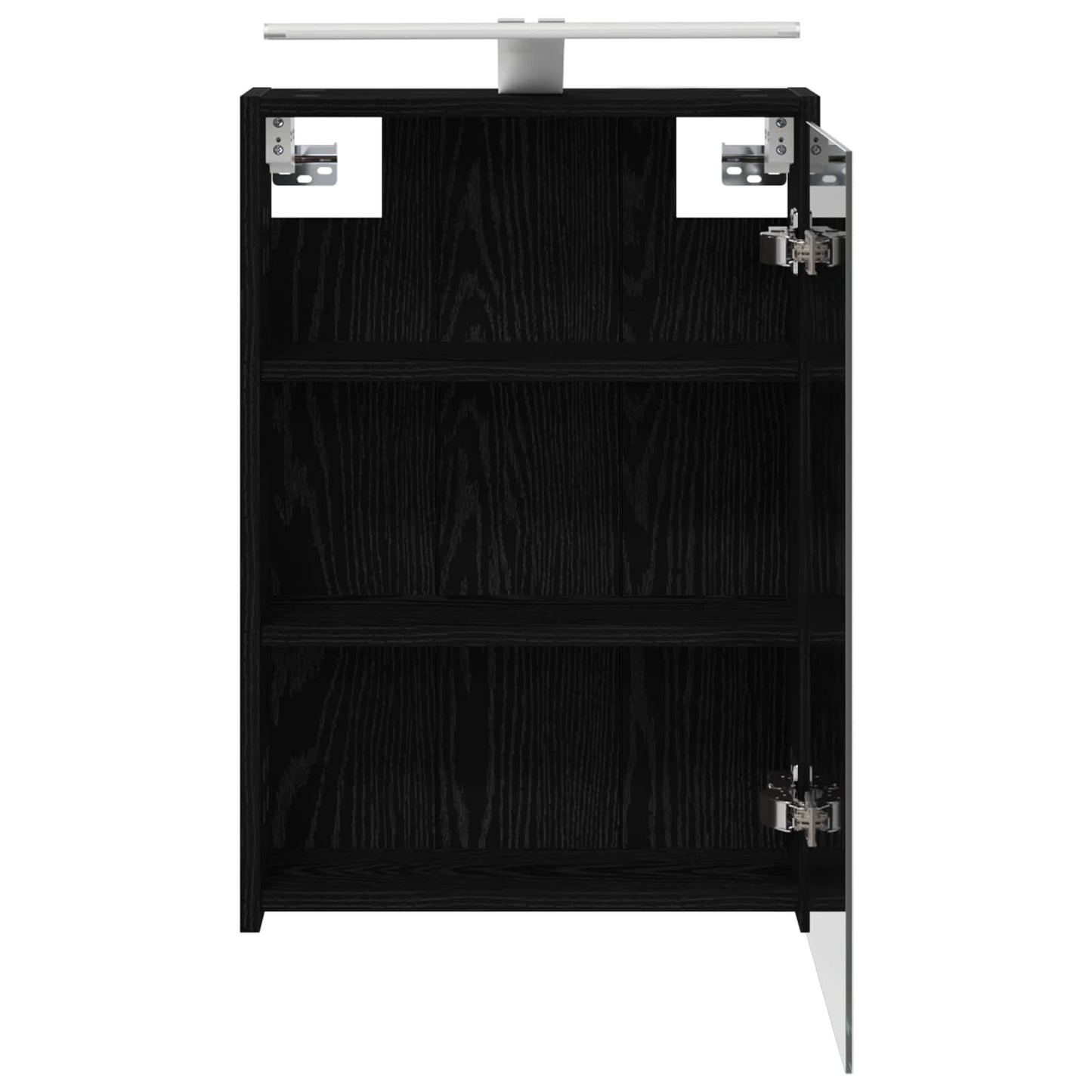 Badeværelsesspejlskab Sort eg 43 x 16 x 62.5 cm Konstrueret træ