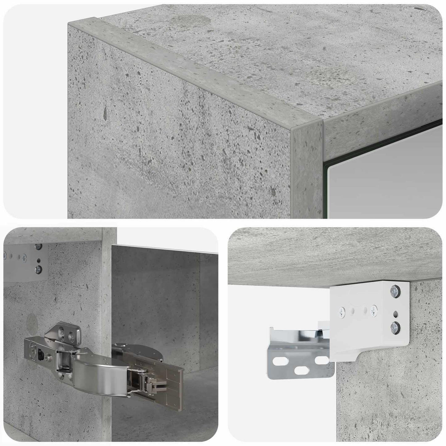 Badeværelsesspejlskab Beton Grå 43 x 16 x 62.5 cm