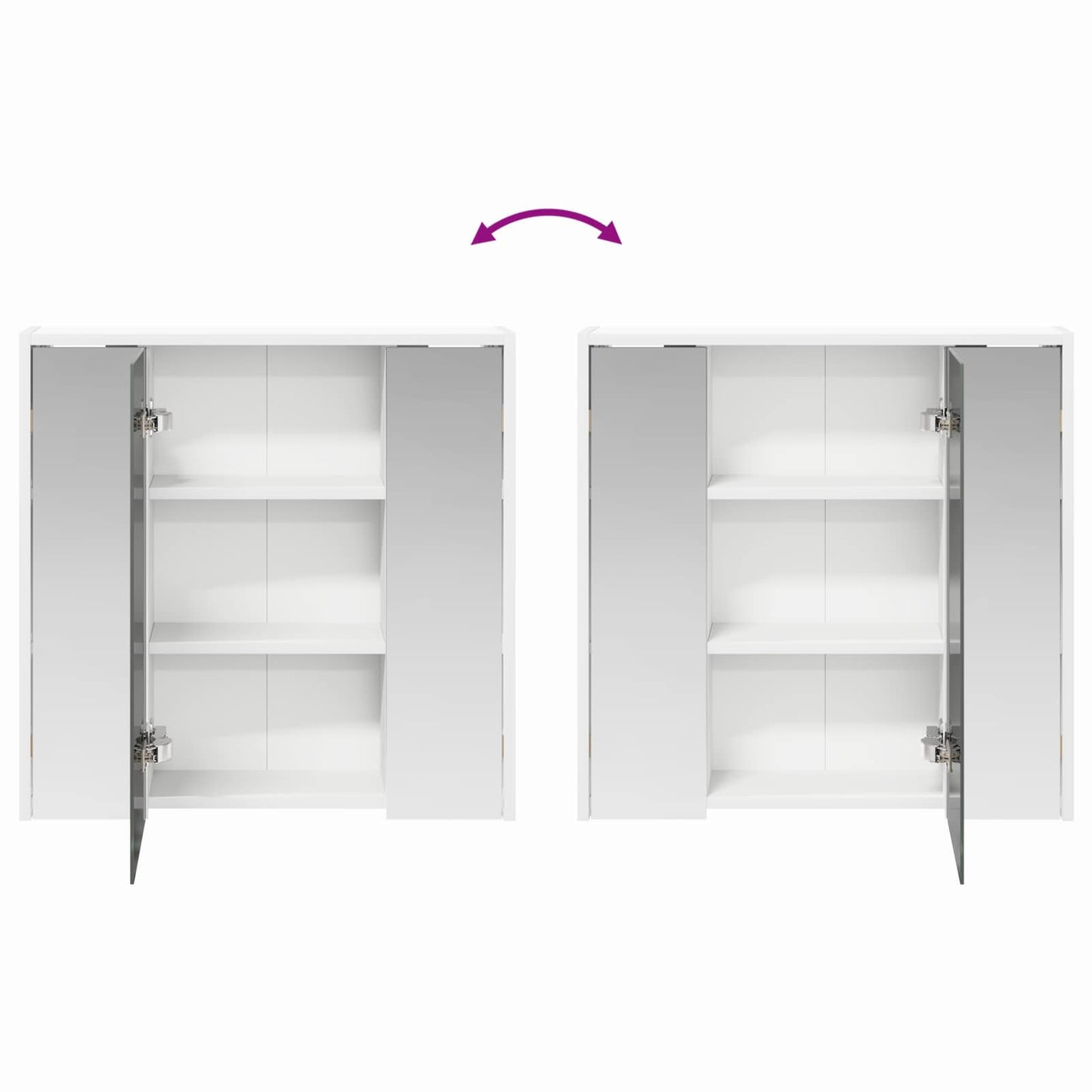 Badeværelsesspejlskab Hvid 63,5 x 16 x 62,5 cm Konstrueret træ