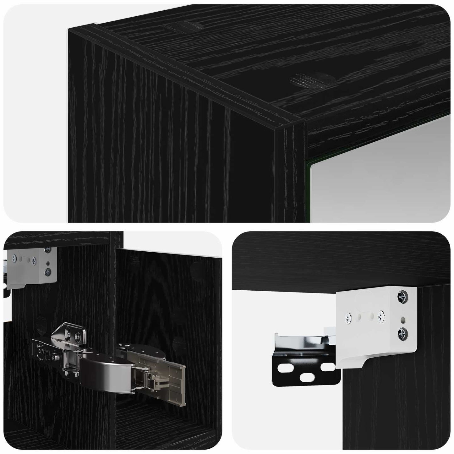 Badeværelsesspejlskab Sort eg 63,5 x 16 x 62,5 cm