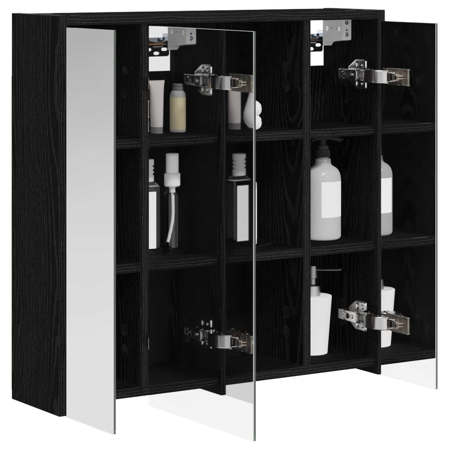 Badeværelsesspejlskab Sort eg 63,5 x 16 x 62,5 cm
