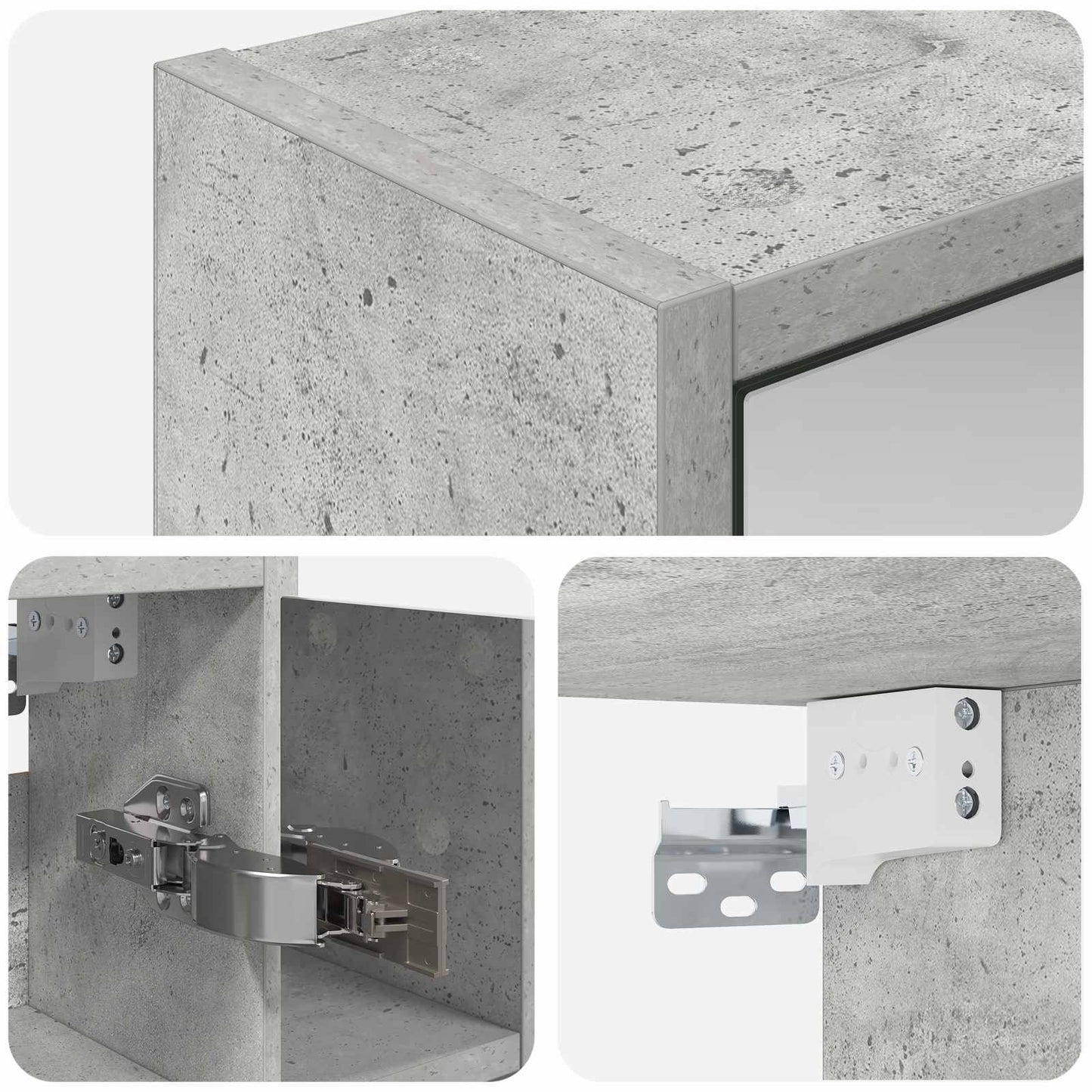 Badeværelsesspejlskab Beton Grå 63,5 x 16 x 62,5 cm