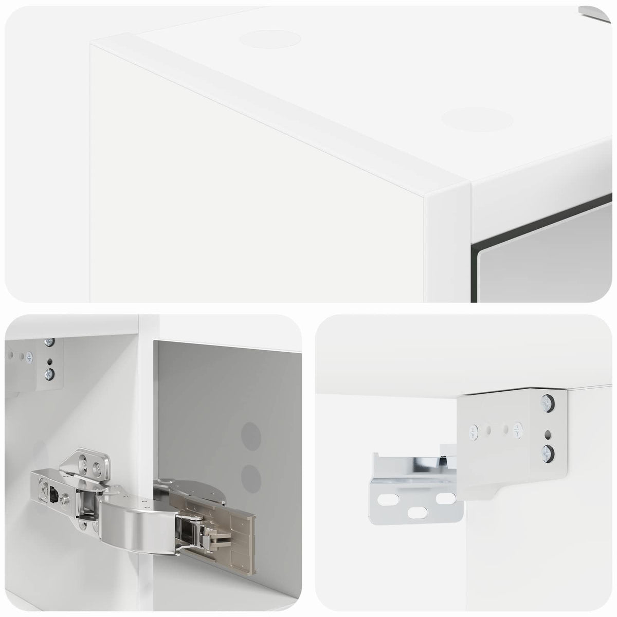 Badeværelsesspejlskab Hvid 63,5 x 16 x 62,5 cm Konstrueret træ