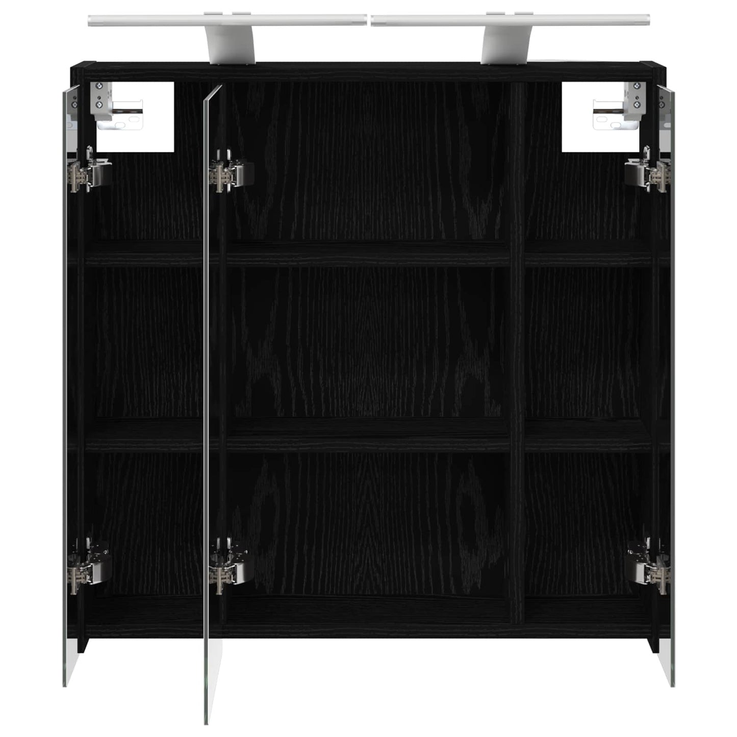 Badeværelsesspejlskab Sort eg 63,5 x 16 x 62,5 cm