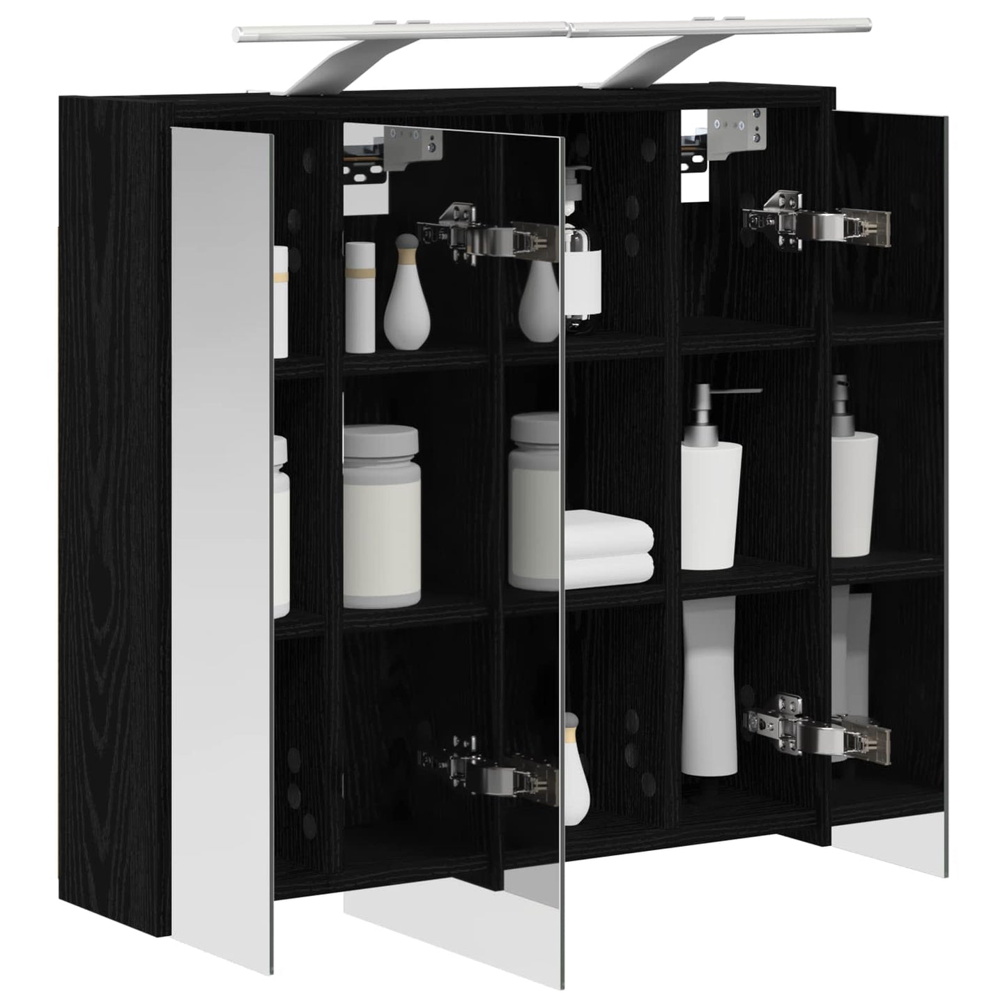Badeværelsesspejlskab Sort eg 63,5 x 16 x 62,5 cm