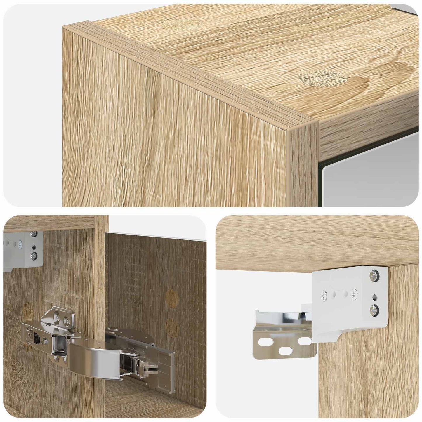 Badeværelsesspejlskab Sonoma eg 63,5 x 16 x 62,5 cm