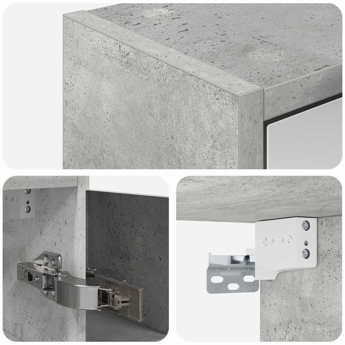 Badeværelsesspejlskab Beton Grå 63,5 x 16 x 62,5 cm