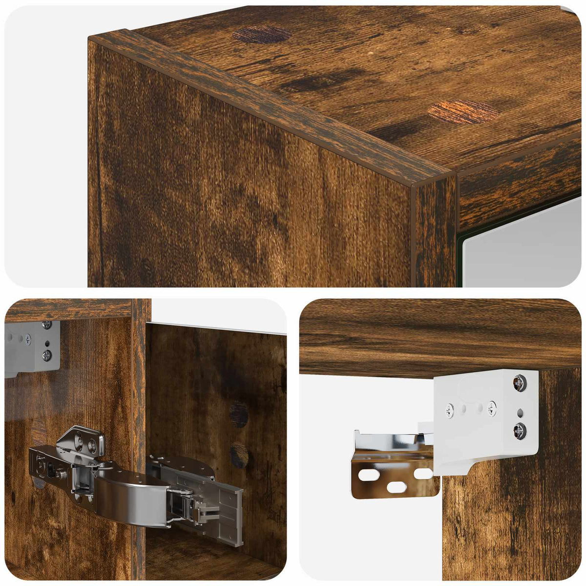 Badeværelsesspejlskab Røget eg 63,5 x 16 x 62,5 cm