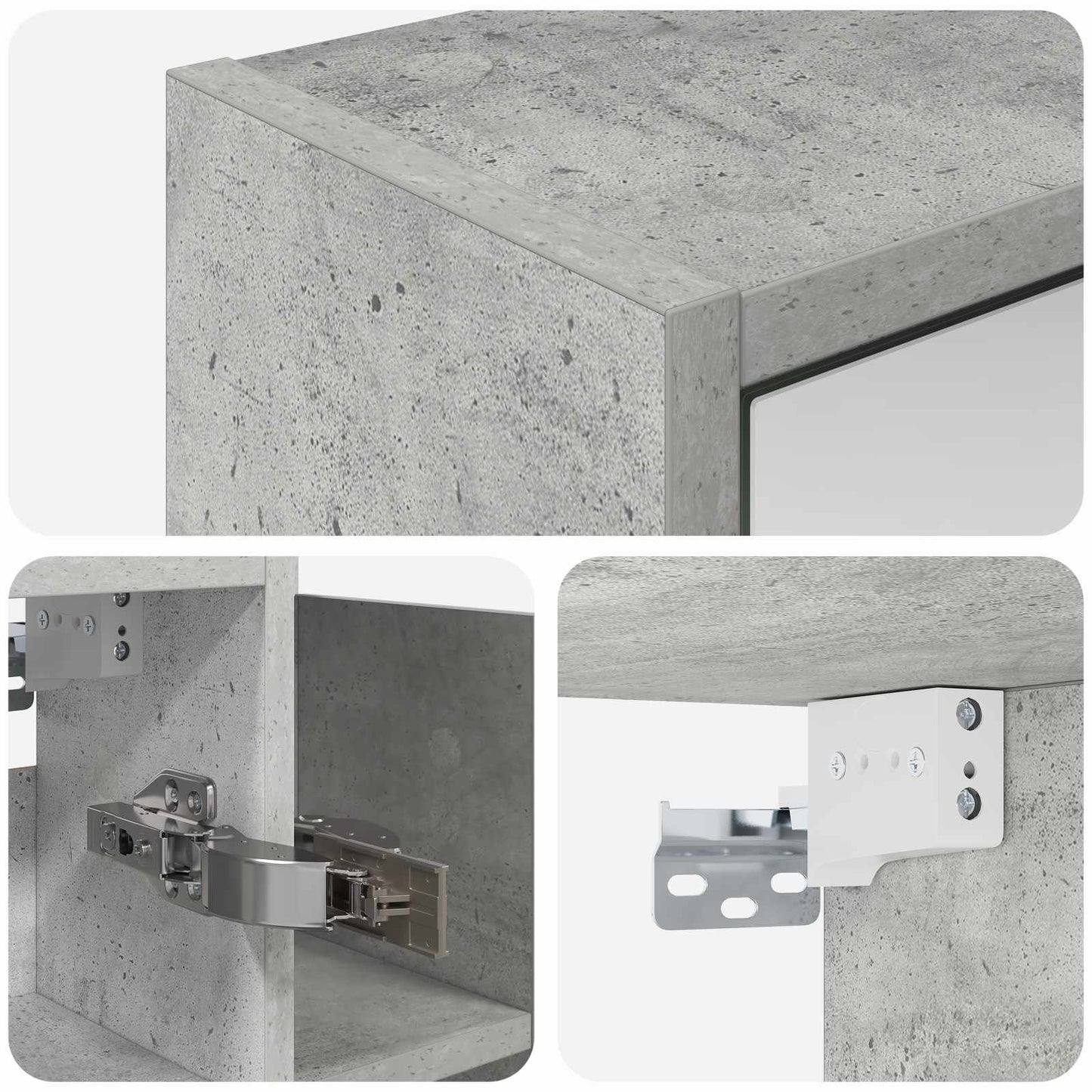 Badeværelsesspejlskab Beton Grå 73,5 x 16 x 62,5 cm