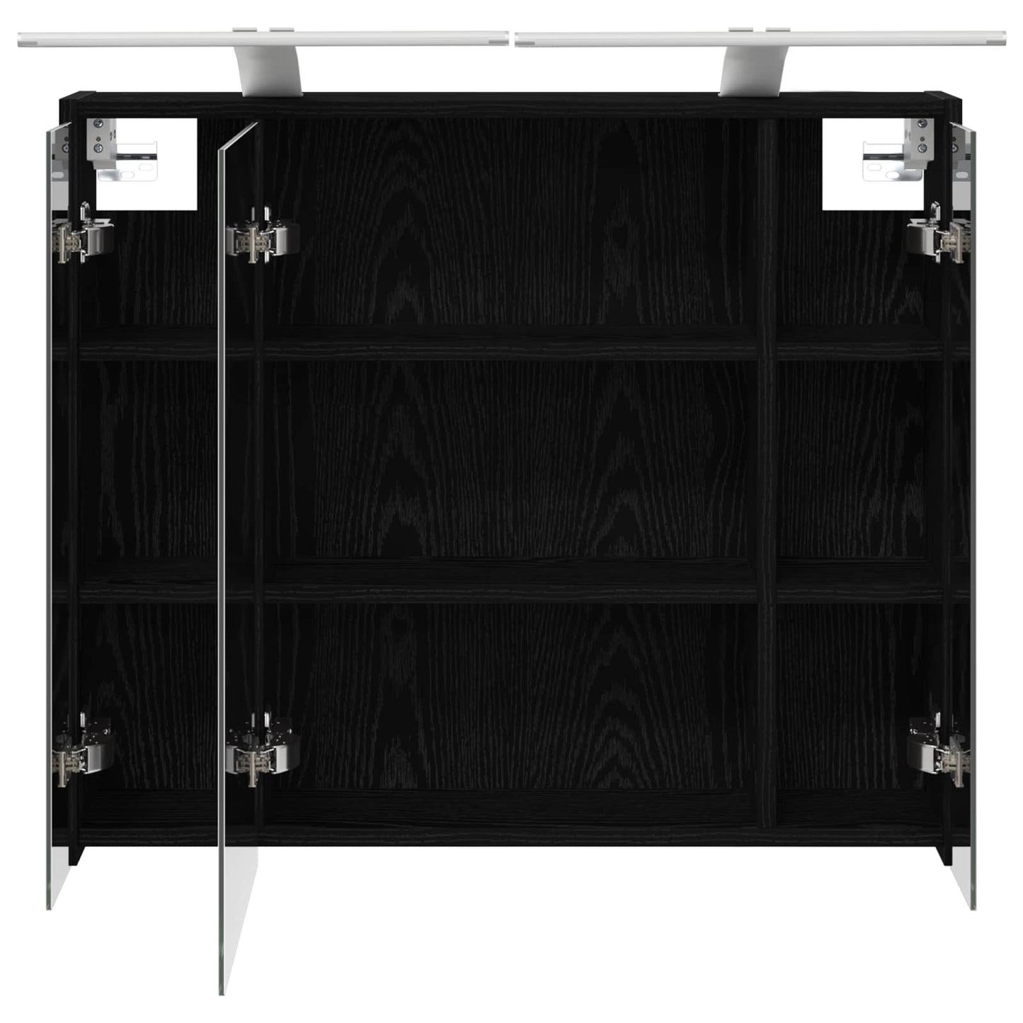 Badeværelsesspejlskab Sort eg 73,5 x 16 x 62,5 cm