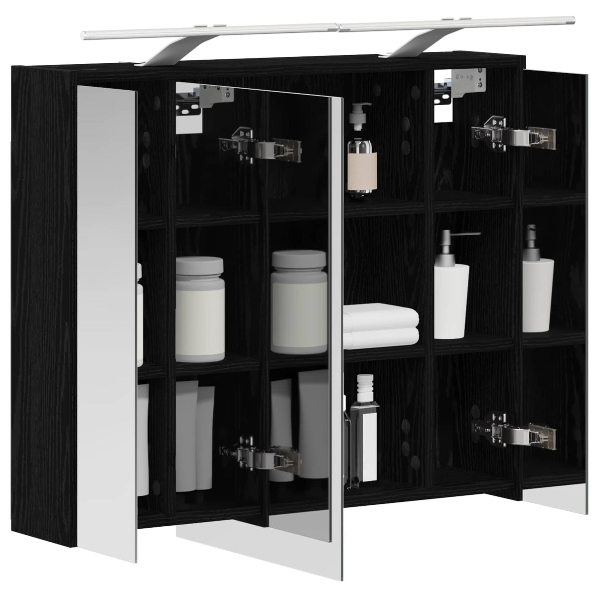 Badeværelsesspejlskab Sort eg 73,5 x 16 x 62,5 cm