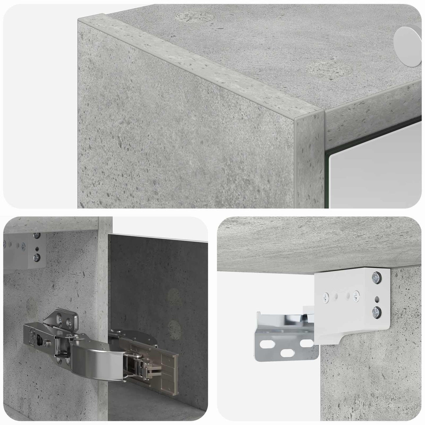 Badeværelsesspejlskab Beton Grå 73,5 x 16 x 62,5 cm