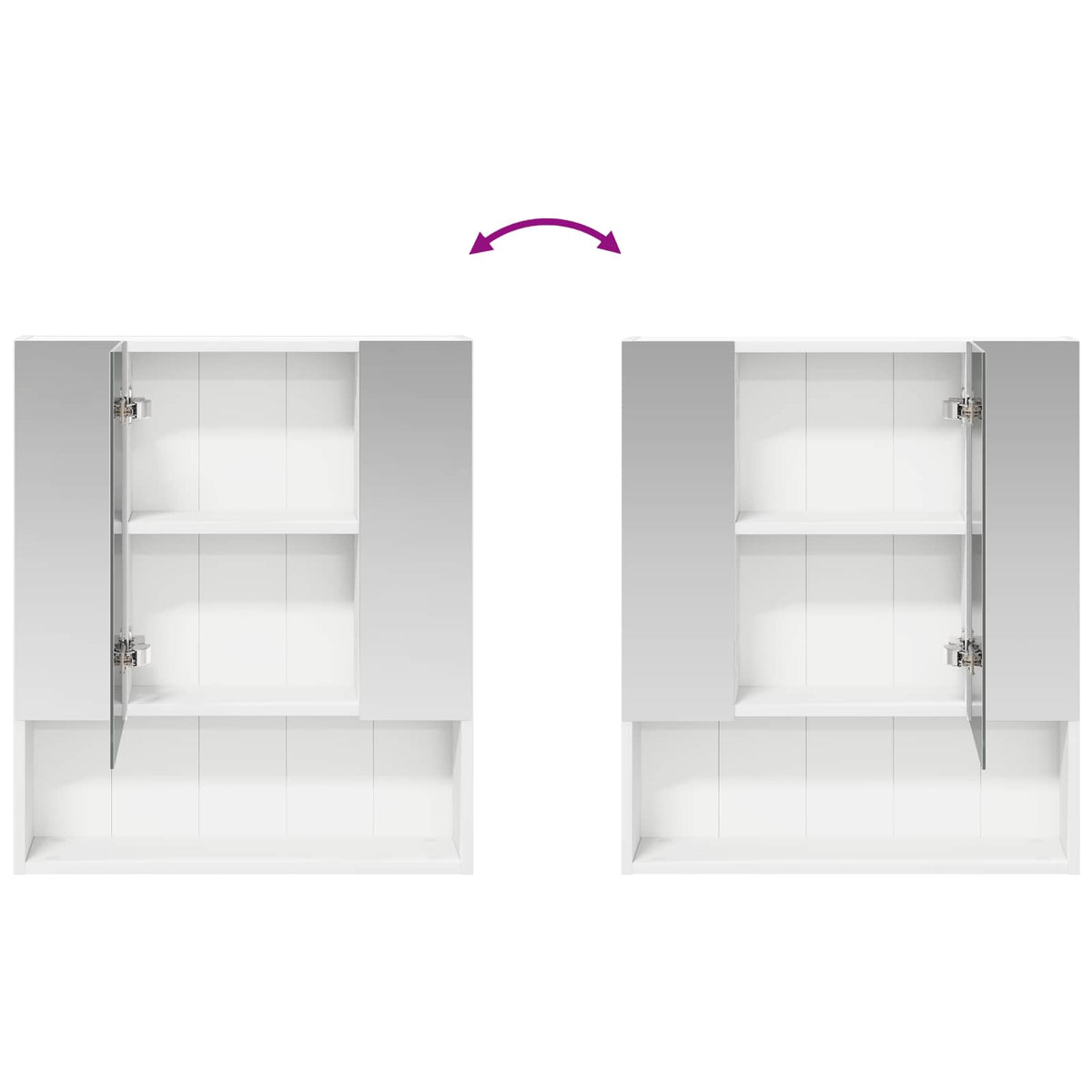Badeværelsesspejlskab Hvid 60 x 14.5 x 70 cm Konstrueret træ