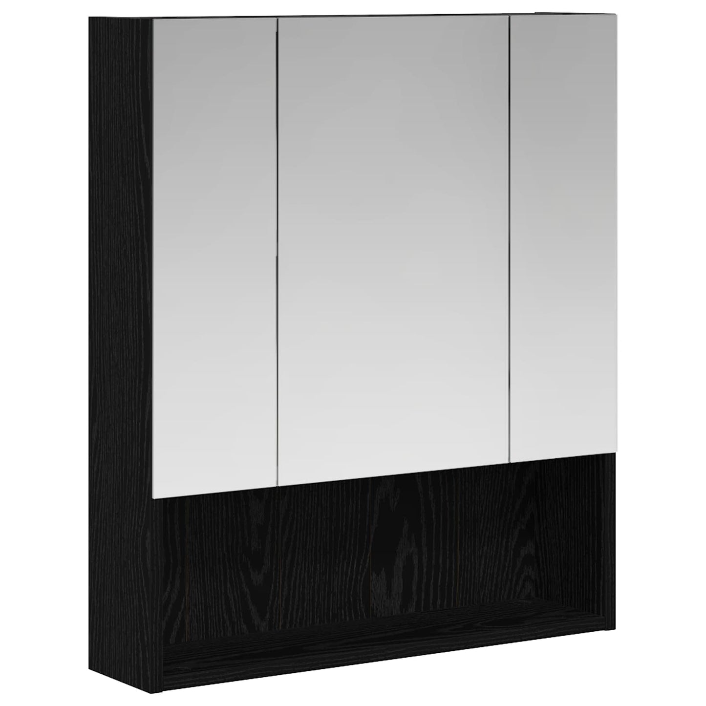 Badeværelsesspejlskab Sort eg 60 x 14.5 x 70 cm Konstrueret træ