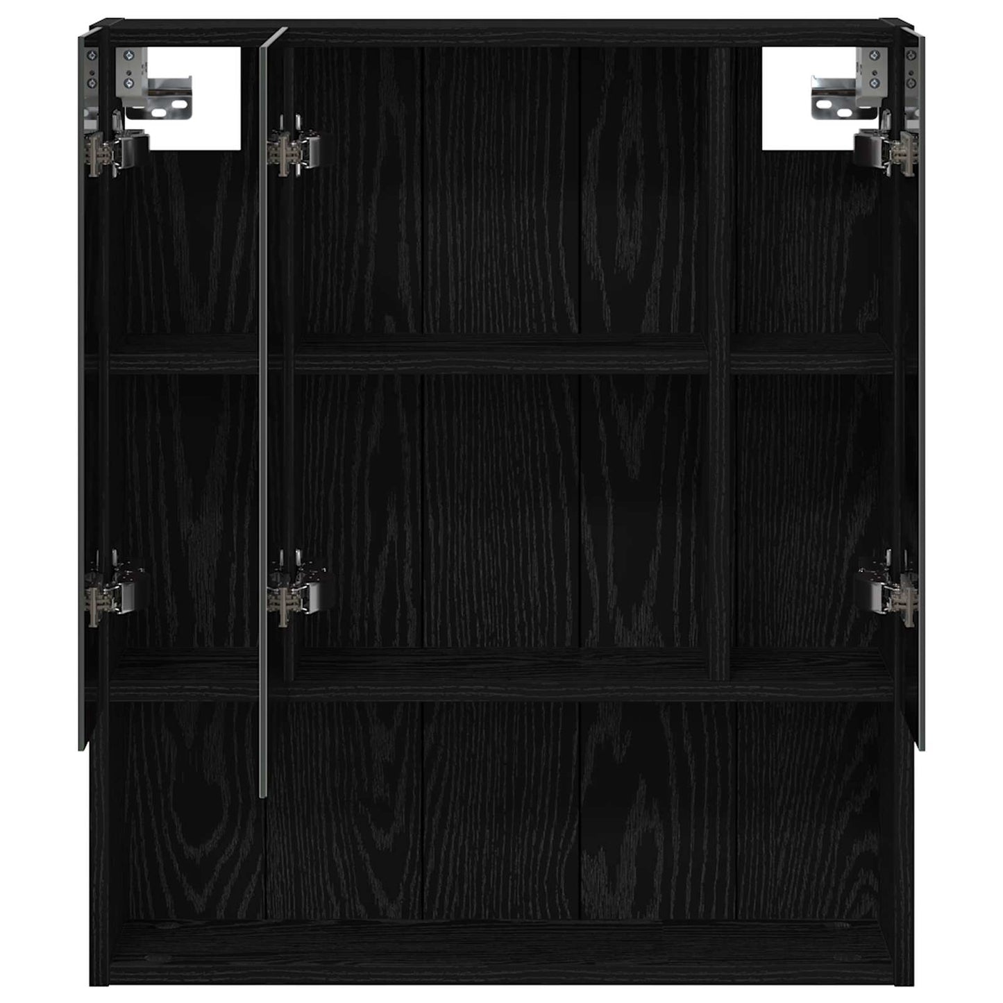 Badeværelsesspejlskab Sort eg 60 x 14.5 x 70 cm Konstrueret træ