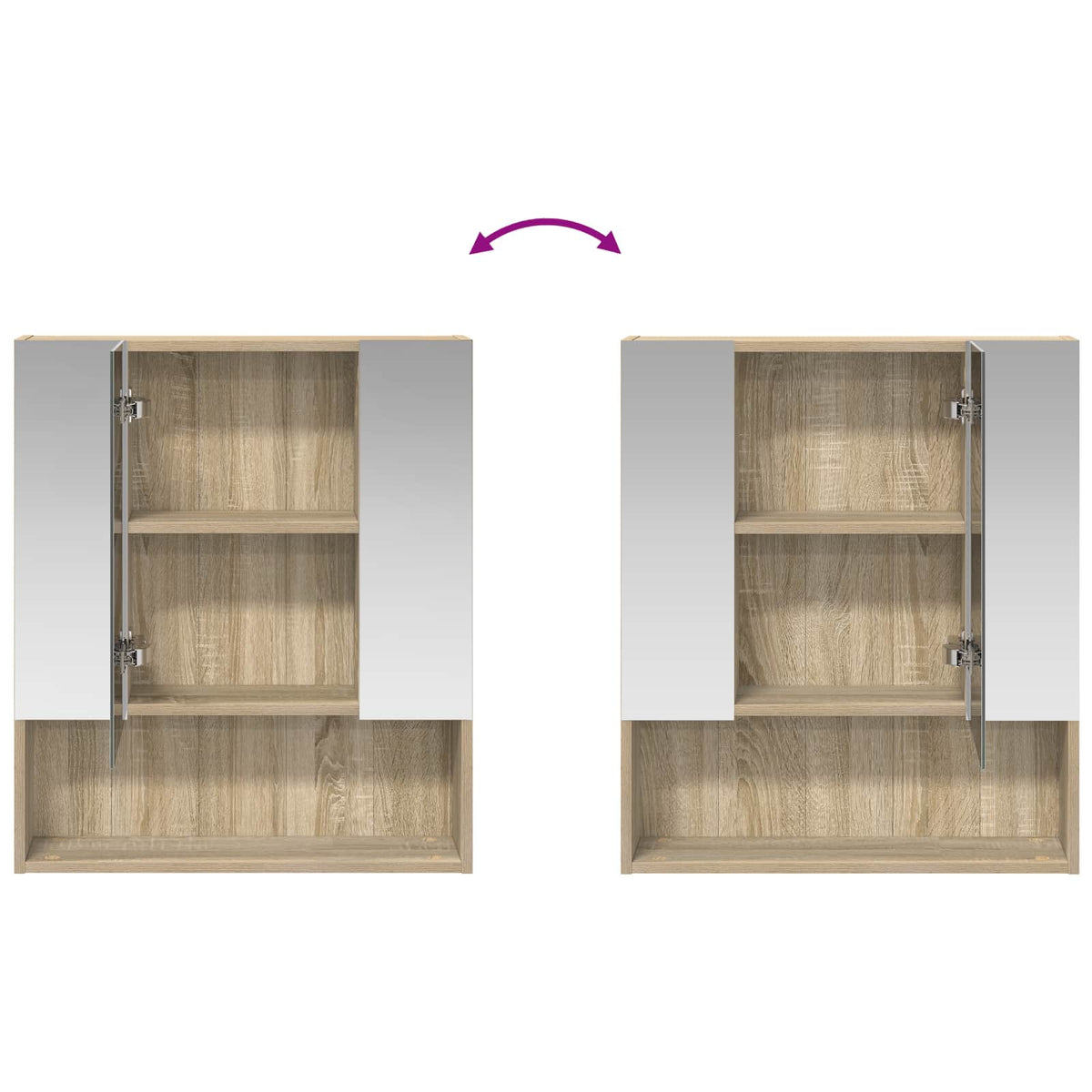 Badeværelsesspejlskab Sonoma eg 60 x 14.5 x 70 cm