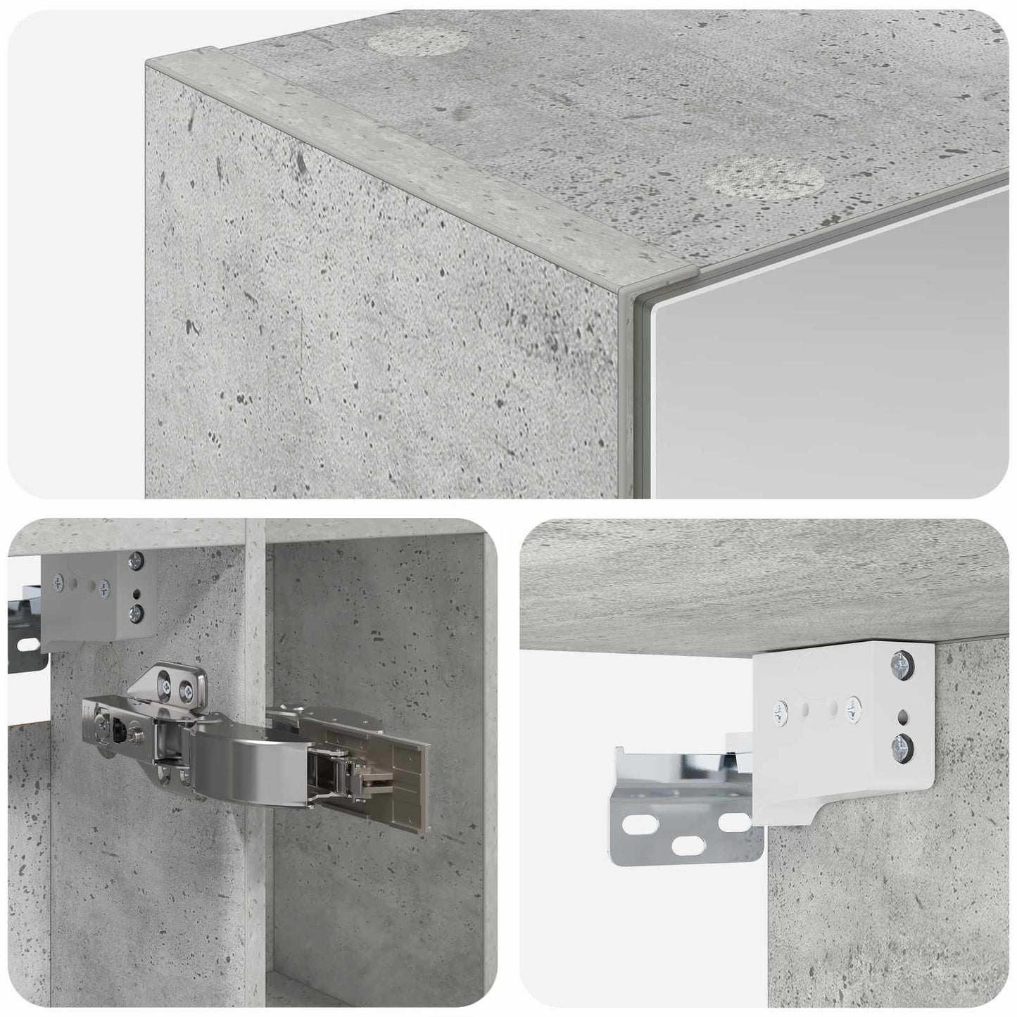 Badeværelsesspejlskab Beton Grå 60 x 14.5 x 70 cm