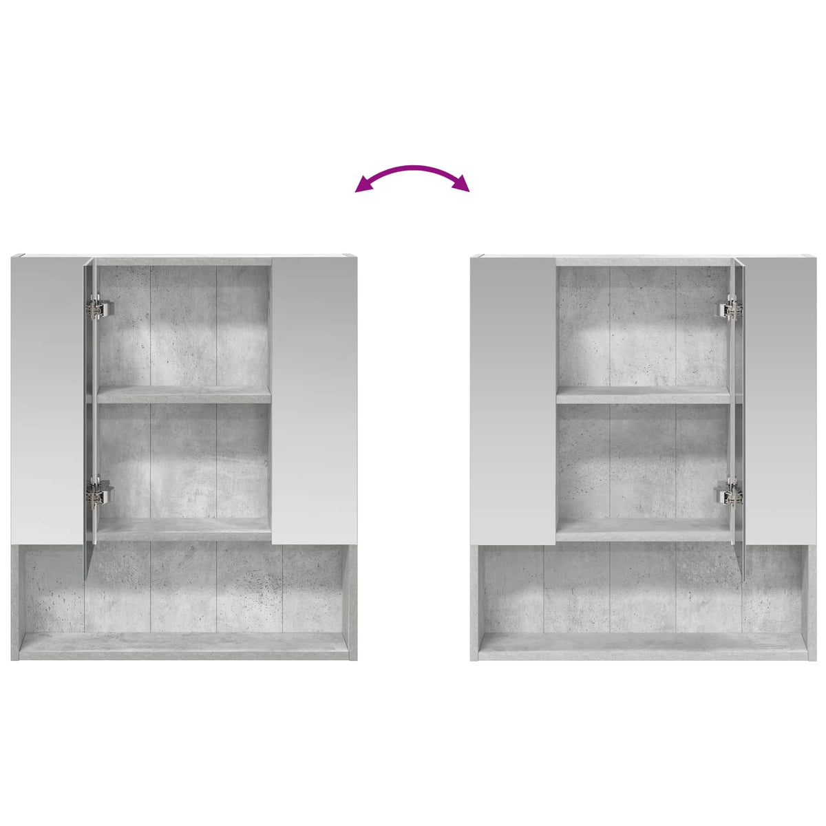 Badeværelsesspejlskab Beton Grå 60 x 14.5 x 70 cm