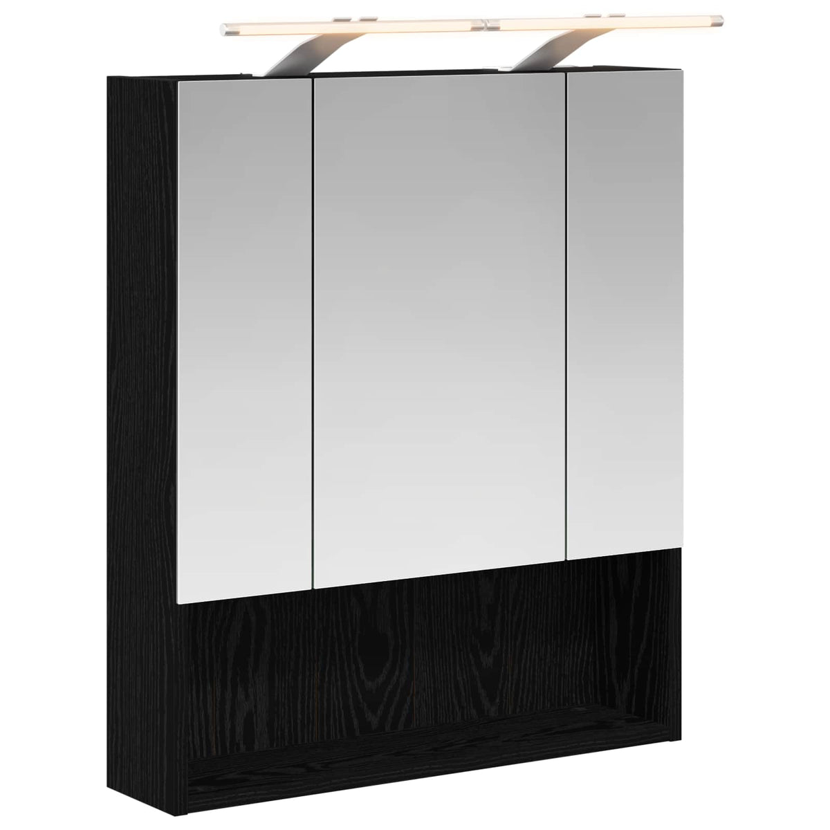Badeværelsesspejlskab Sort eg 60 x 14.5 x 70 cm Konstrueret træ