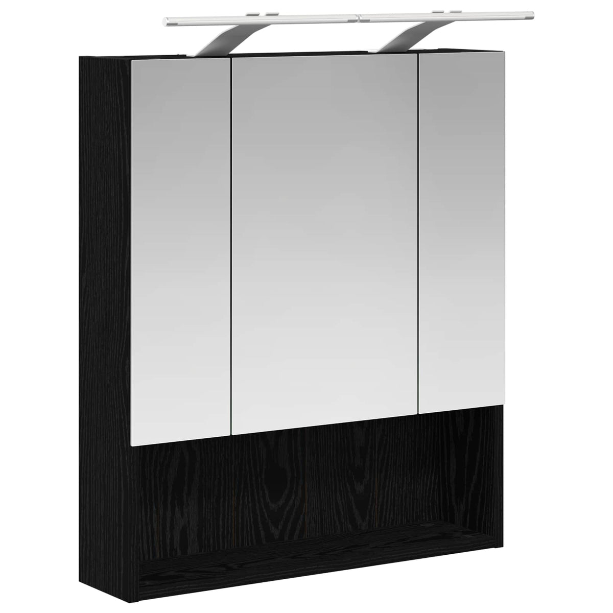 Badeværelsesspejlskab Sort eg 60 x 14.5 x 70 cm Konstrueret træ