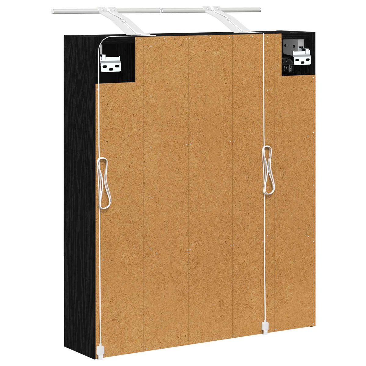 Badeværelsesspejlskab Sort eg 60 x 14.5 x 70 cm Konstrueret træ