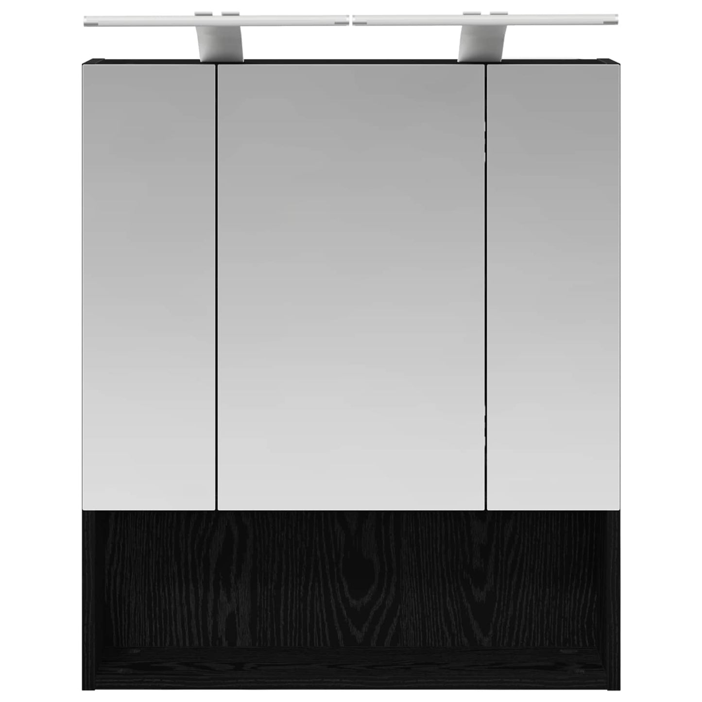 Badeværelsesspejlskab Sort eg 60 x 14.5 x 70 cm Konstrueret træ