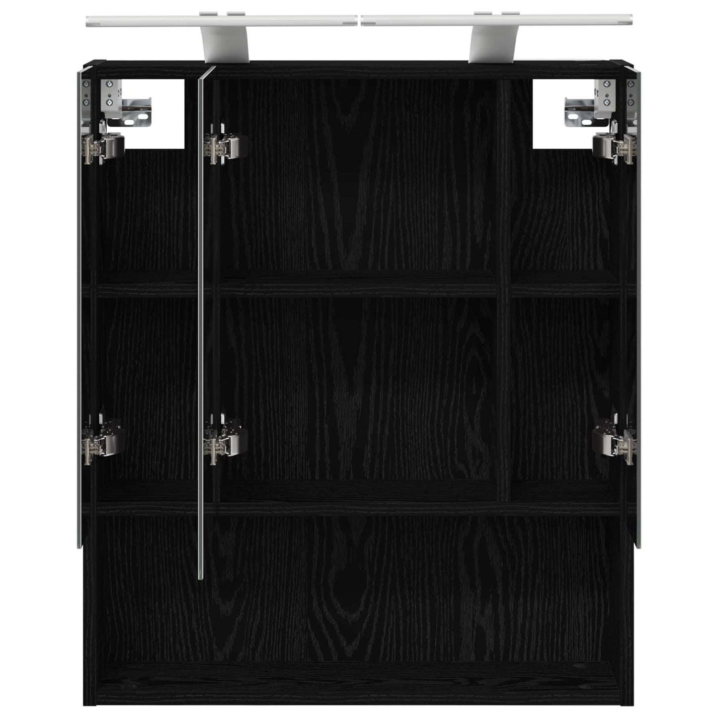Badeværelsesspejlskab Sort eg 60 x 14.5 x 70 cm Konstrueret træ