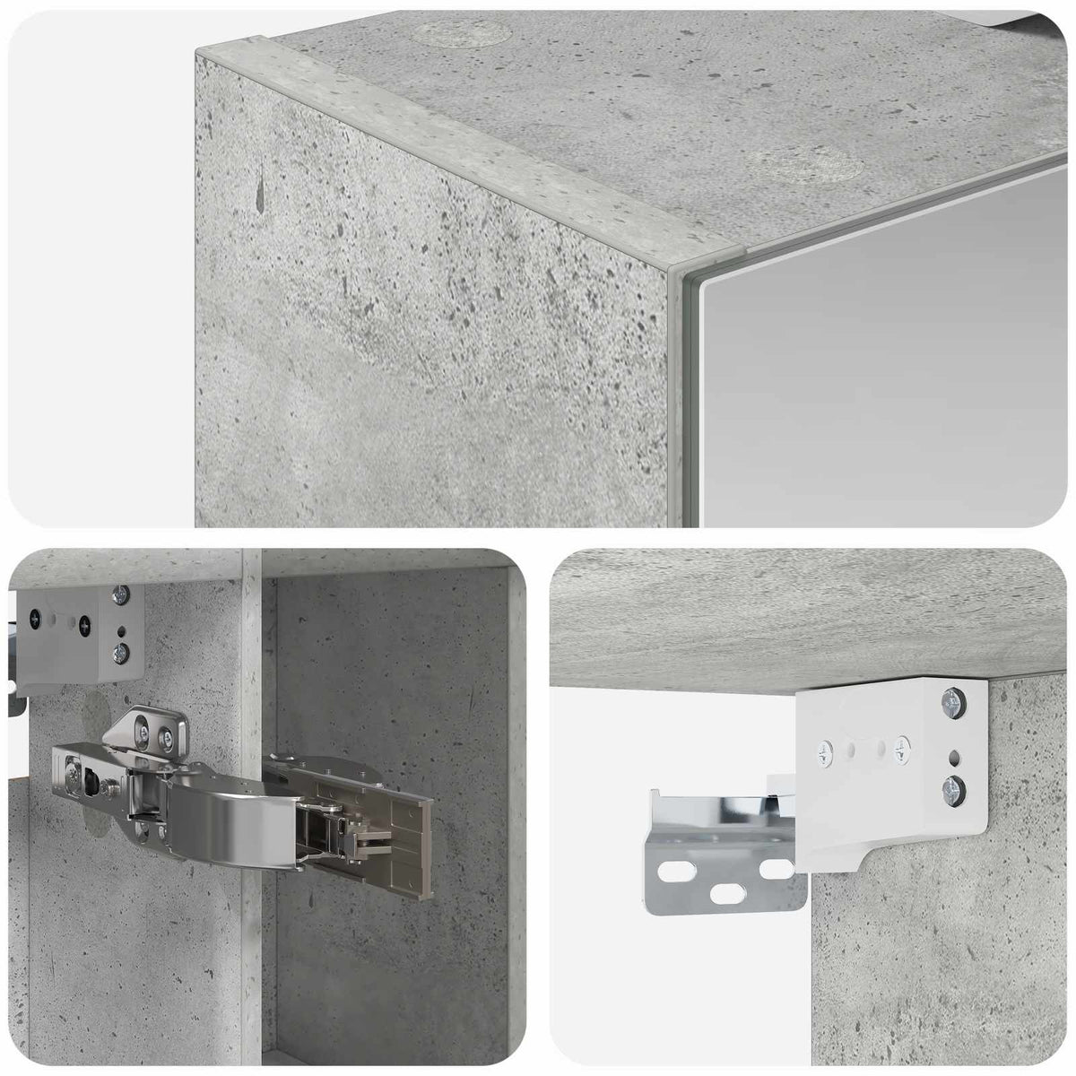 Badeværelsesspejlskab Beton Grå 60 x 14.5 x 70 cm