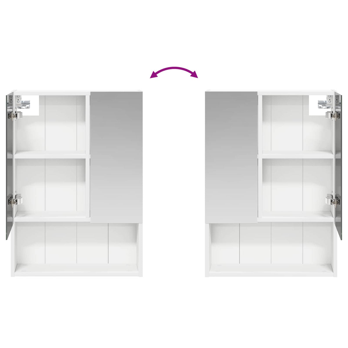 Badeværelsesspejlskab Hvid 50 x 14,5 x 70 cm Konstrueret træ