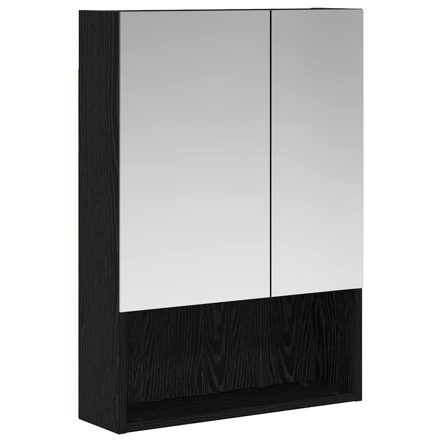 Badeværelsesspejlskab Sort eg 50 x 14,5 x 70 cm Konstrueret træ