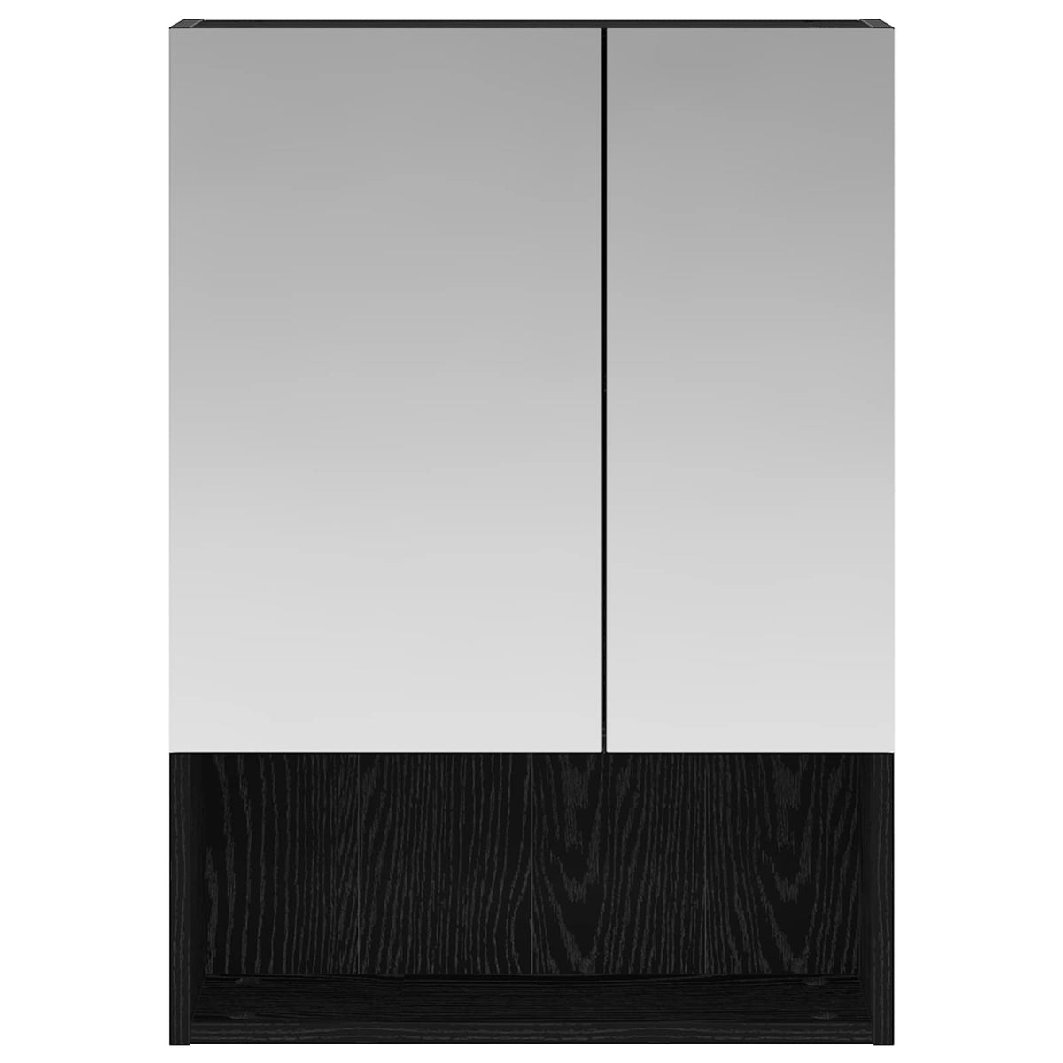 Badeværelsesspejlskab Sort eg 50 x 14,5 x 70 cm Konstrueret træ