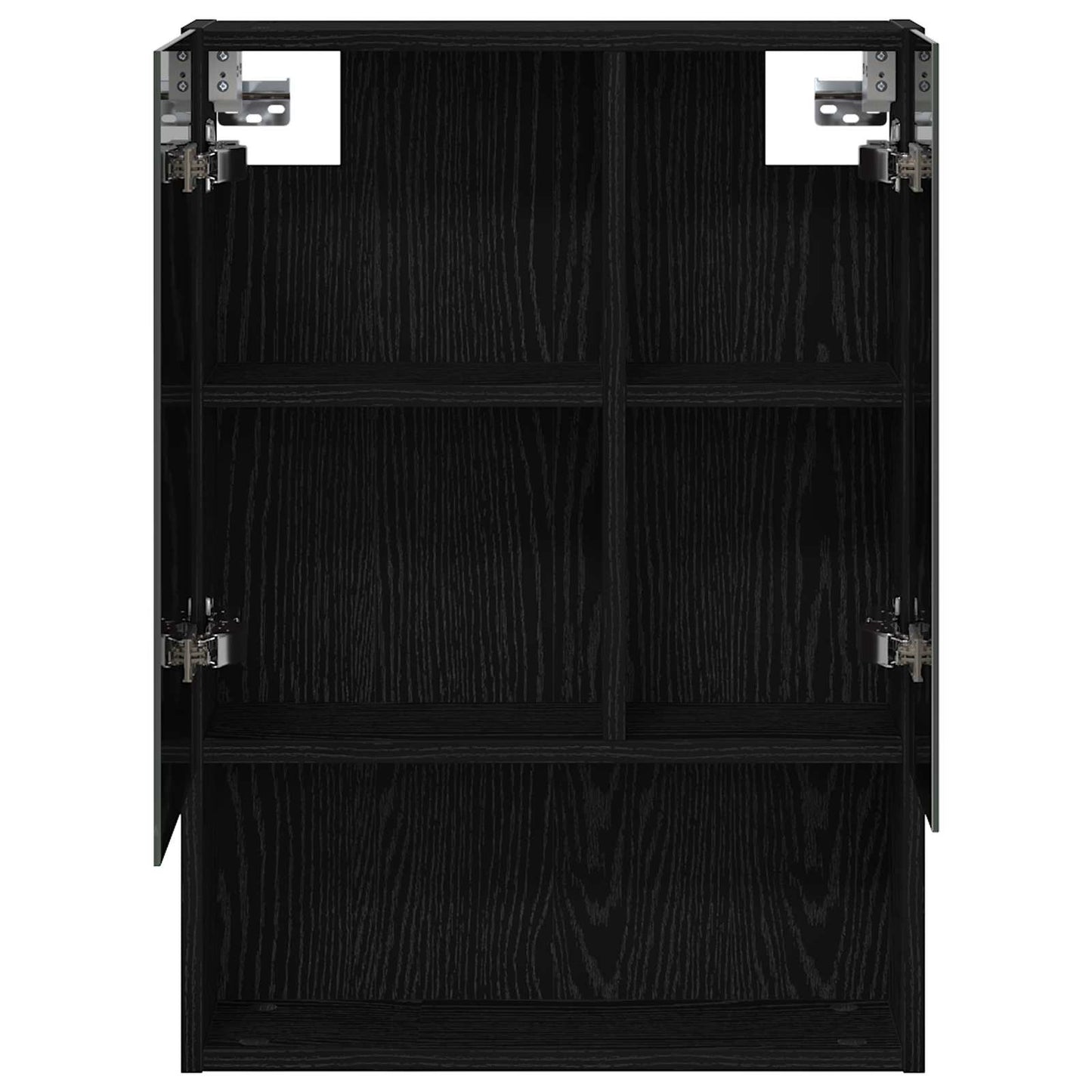 Badeværelsesspejlskab Sort eg 50 x 14,5 x 70 cm Konstrueret træ