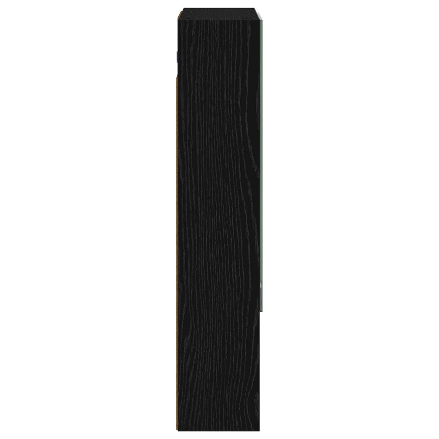 Badeværelsesspejlskab Sort eg 50 x 14,5 x 70 cm Konstrueret træ