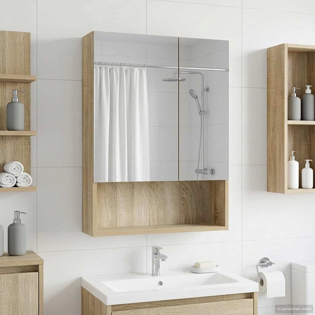 Badeværelsesspejlskab Sonoma eg 50 x 14,5 x 70 cm