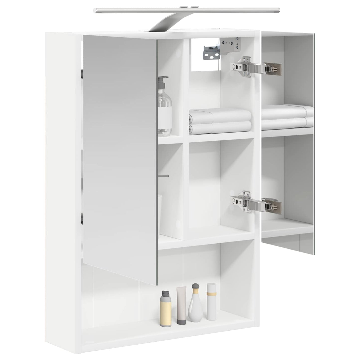 Badeværelsesspejlskab Hvid 50 x 14,5 x 70 cm Konstrueret træ