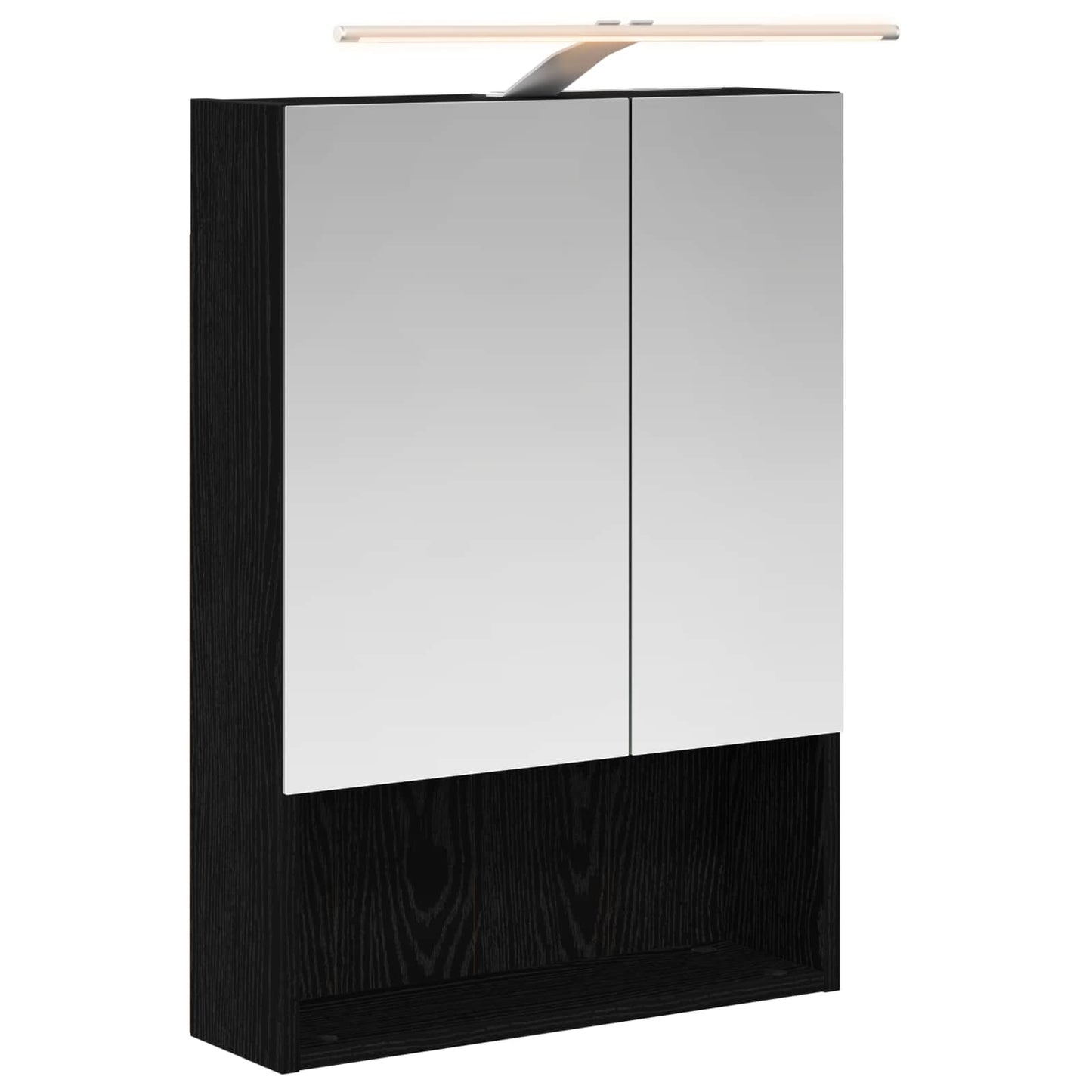 Badeværelsesspejlskab Sort eg 50 x 14,5 x 70 cm Konstrueret træ