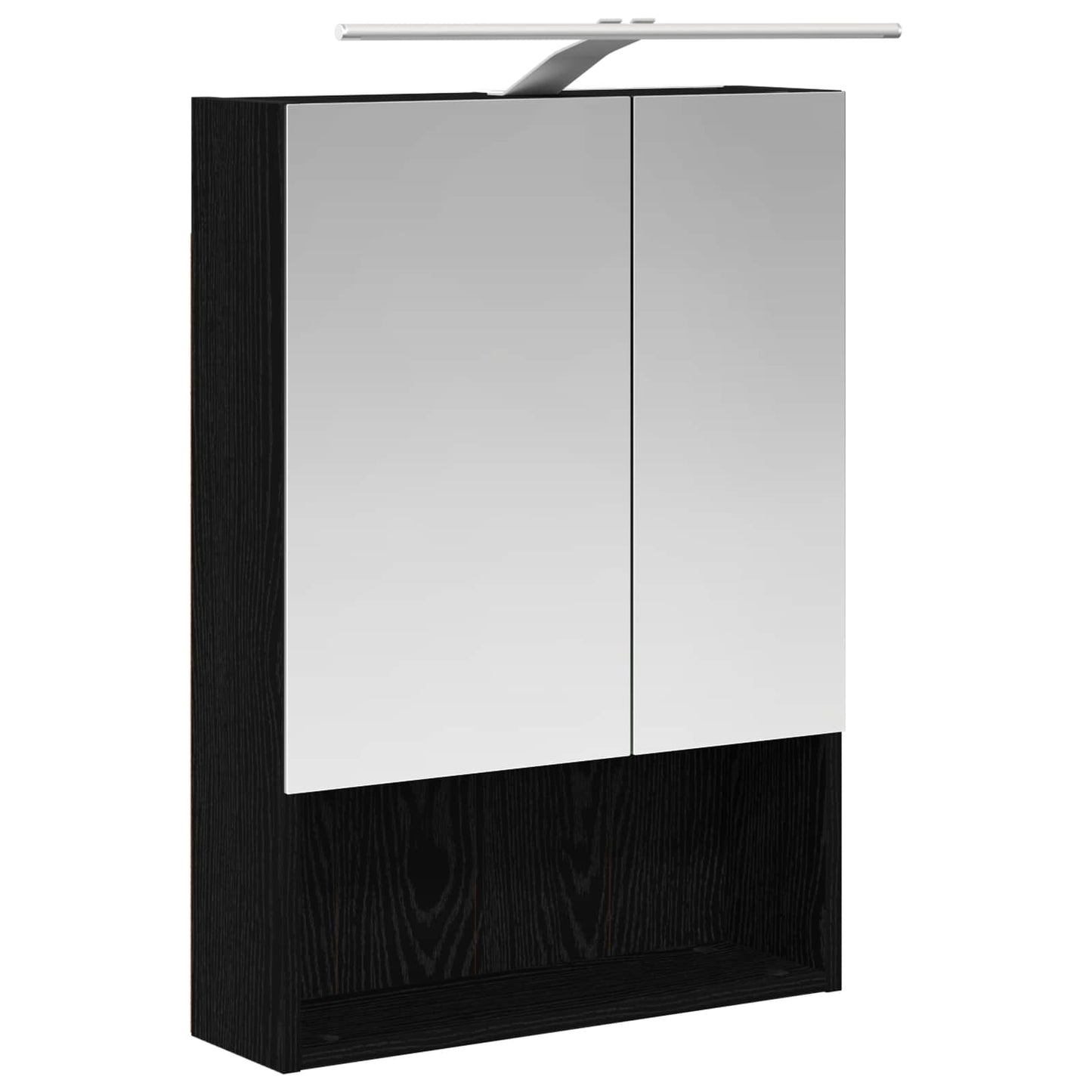Badeværelsesspejlskab Sort eg 50 x 14,5 x 70 cm Konstrueret træ