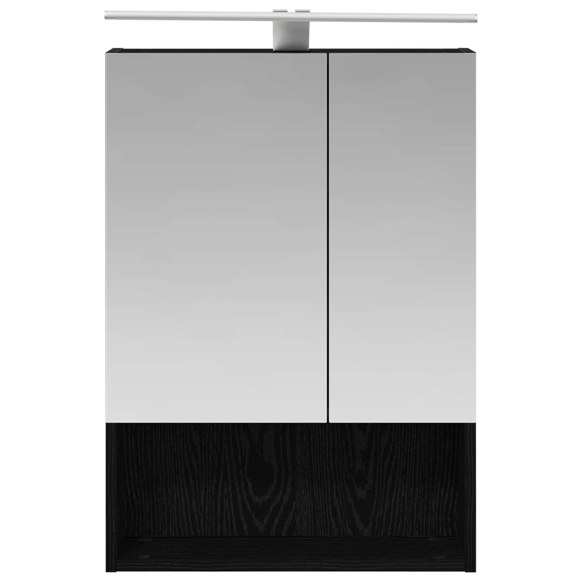 Badeværelsesspejlskab Sort eg 50 x 14,5 x 70 cm Konstrueret træ