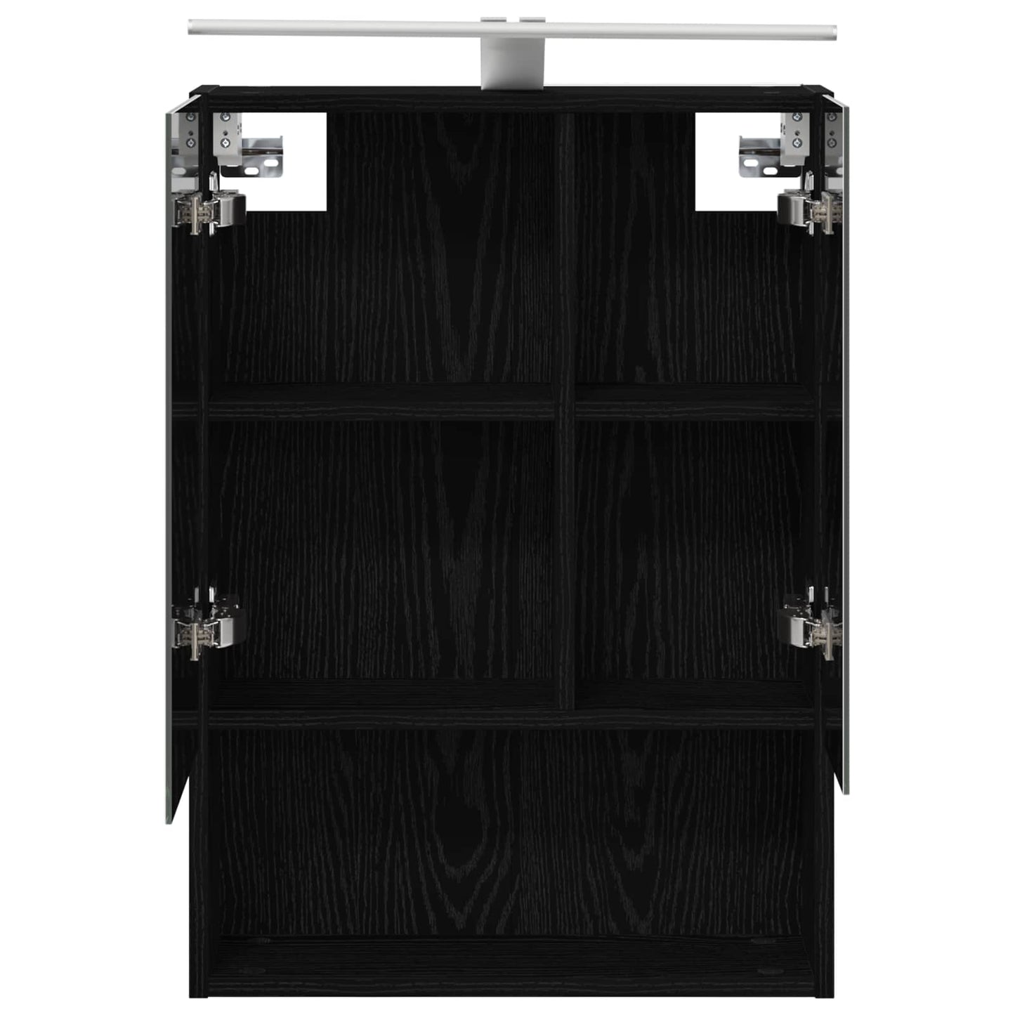 Badeværelsesspejlskab Sort eg 50 x 14,5 x 70 cm Konstrueret træ