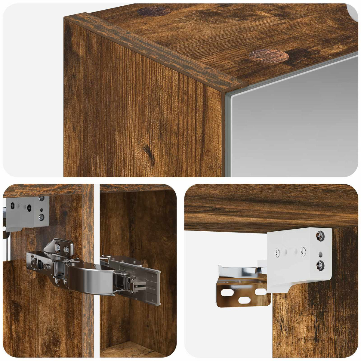 Badeværelsesspejlskab Røget eg 50 x 14,5 x 70 cm
