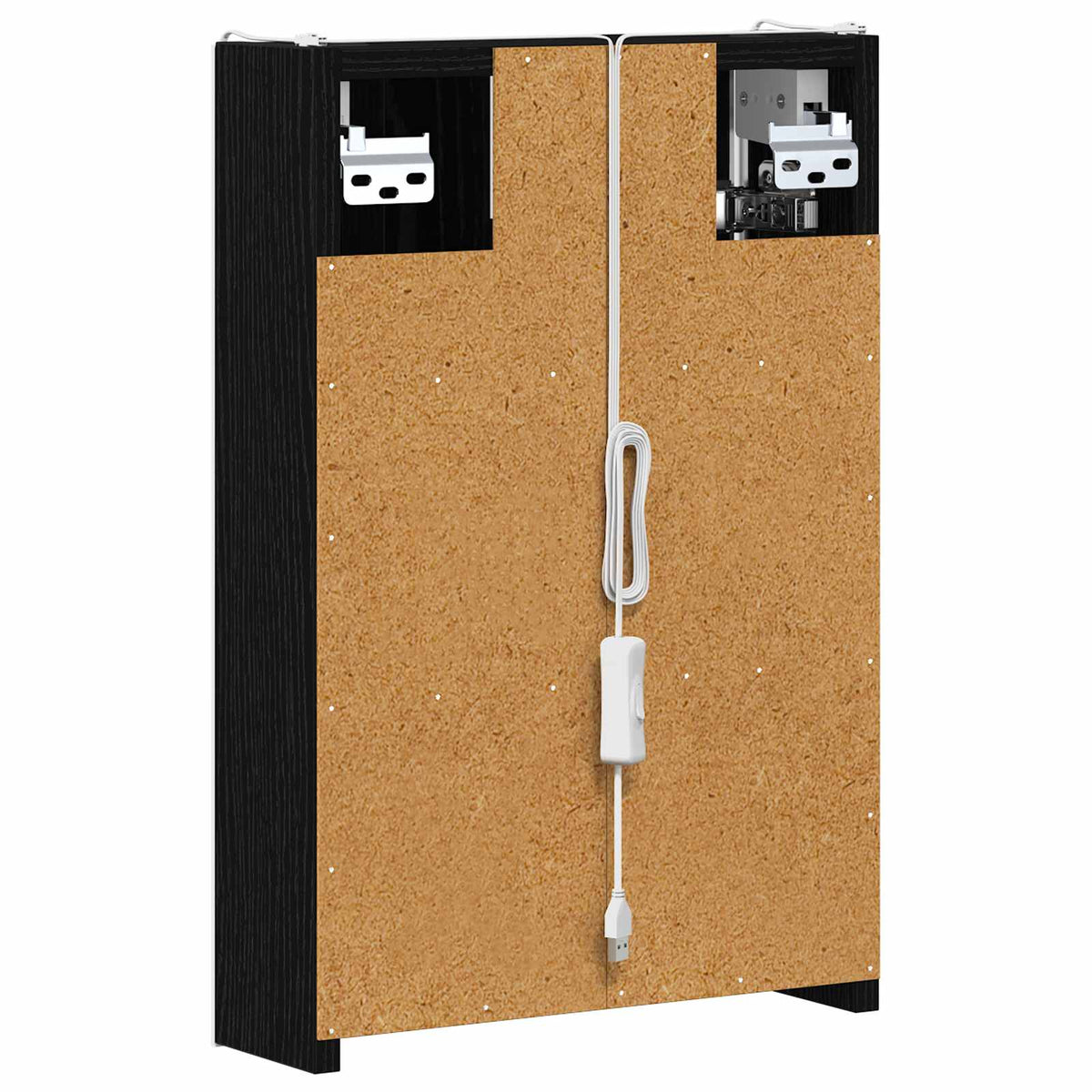 Badeværelsesspejlskab Sort eg 33 x 11,5 x 50 cm Konstrueret træ