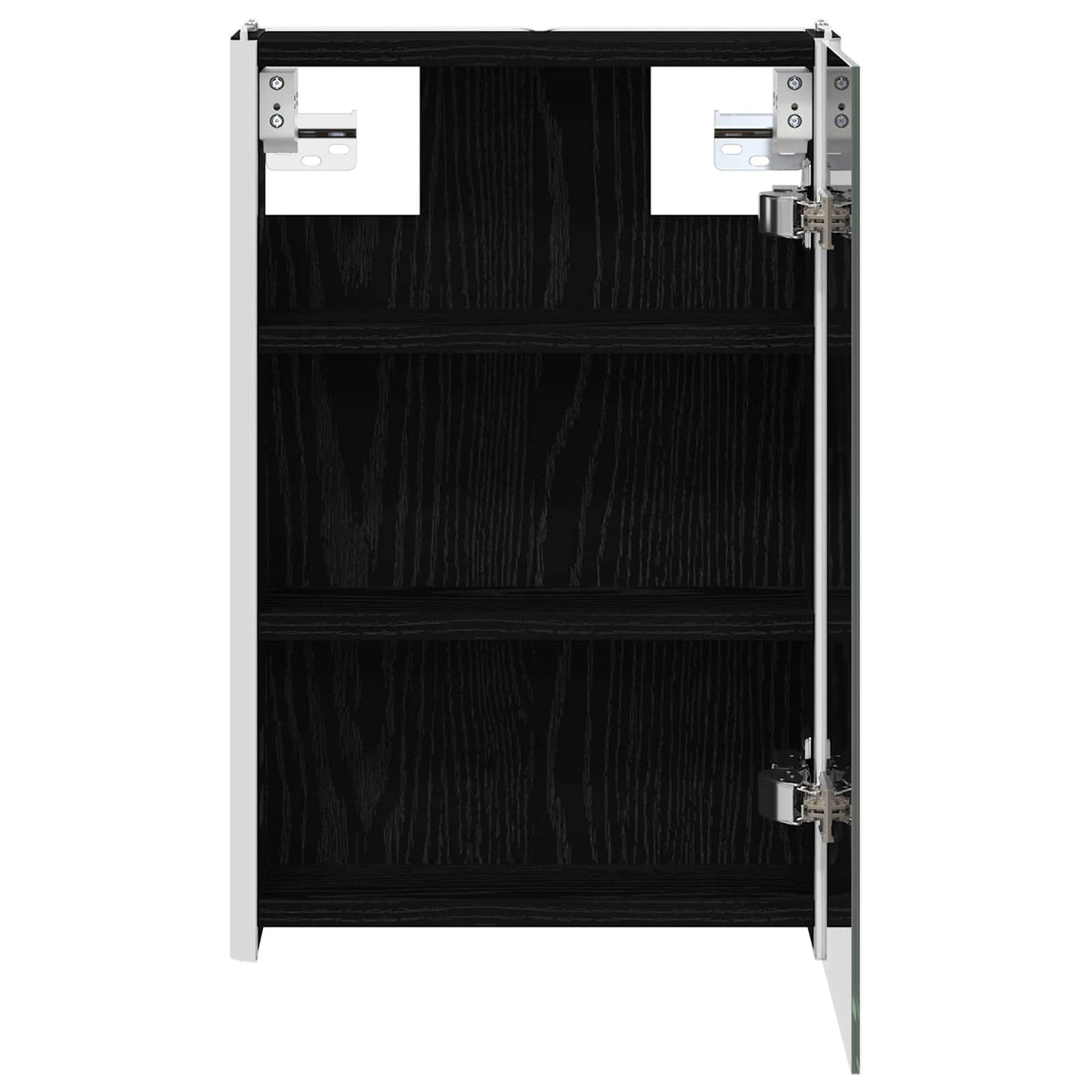 Badeværelsesspejlskab Sort eg 33 x 11,5 x 50 cm Konstrueret træ