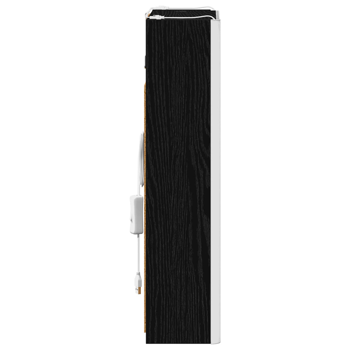 Badeværelsesspejlskab Sort eg 33 x 11,5 x 50 cm Konstrueret træ