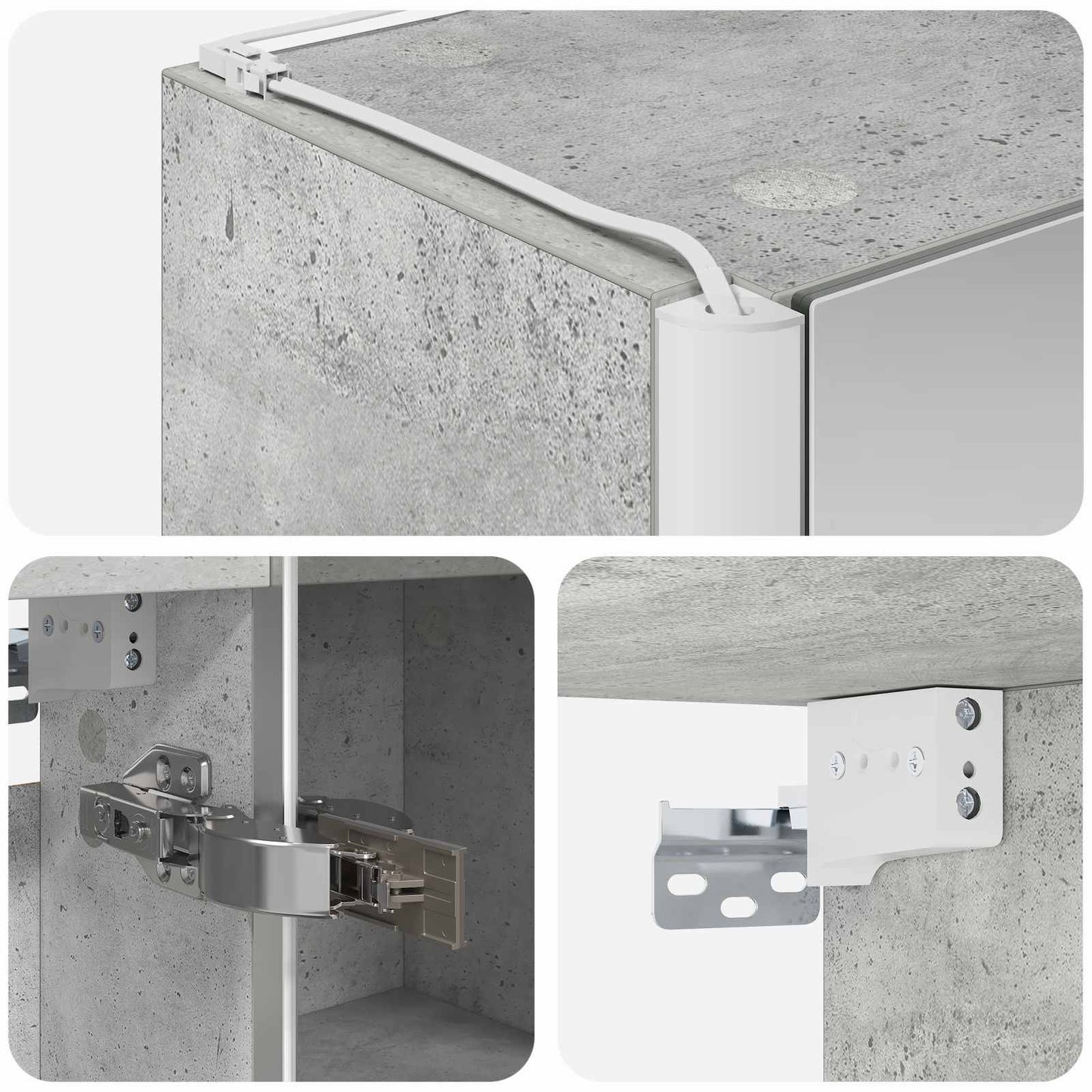 Badeværelsesspejlskab Beton Grå 33 x 11,5 x 50 cm