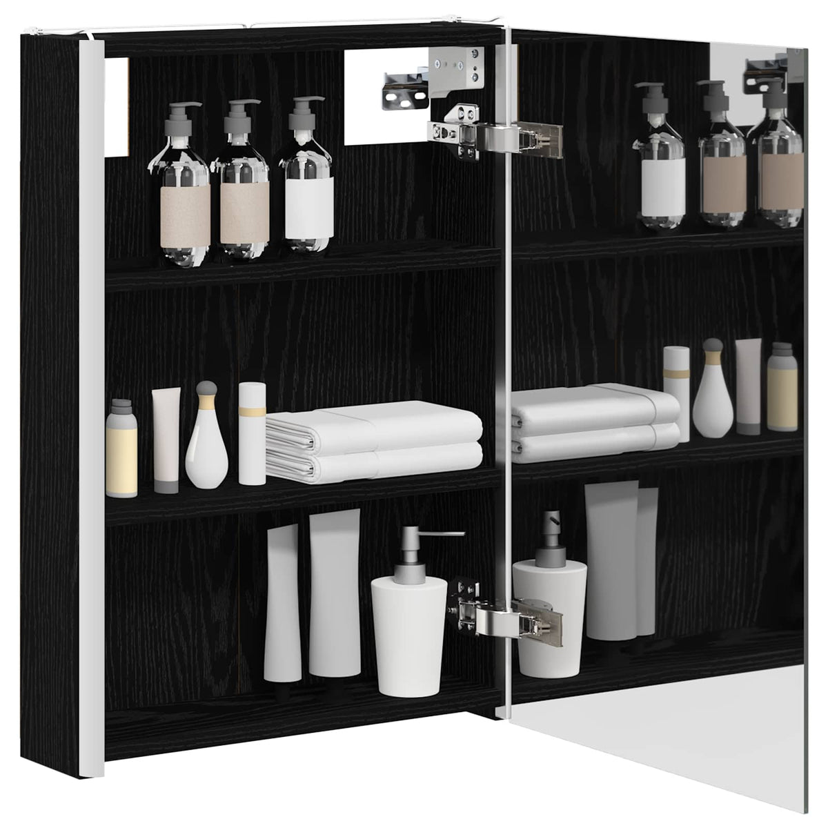 Badeværelsesspejlskab Sort eg 43 x 11,5 x 60,5 cm