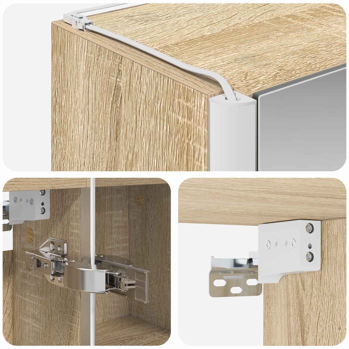 Badeværelsesspejlskab Sonoma eg 63,5 x 15,5 x 60,5 cm