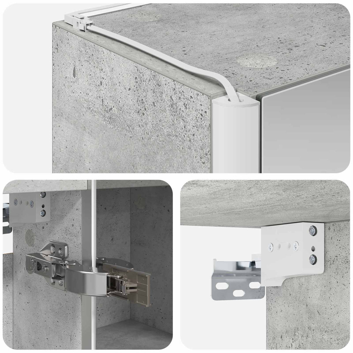 Badeværelsesspejlskab Beton Grå 63,5 x 15,5 x 60,5 cm