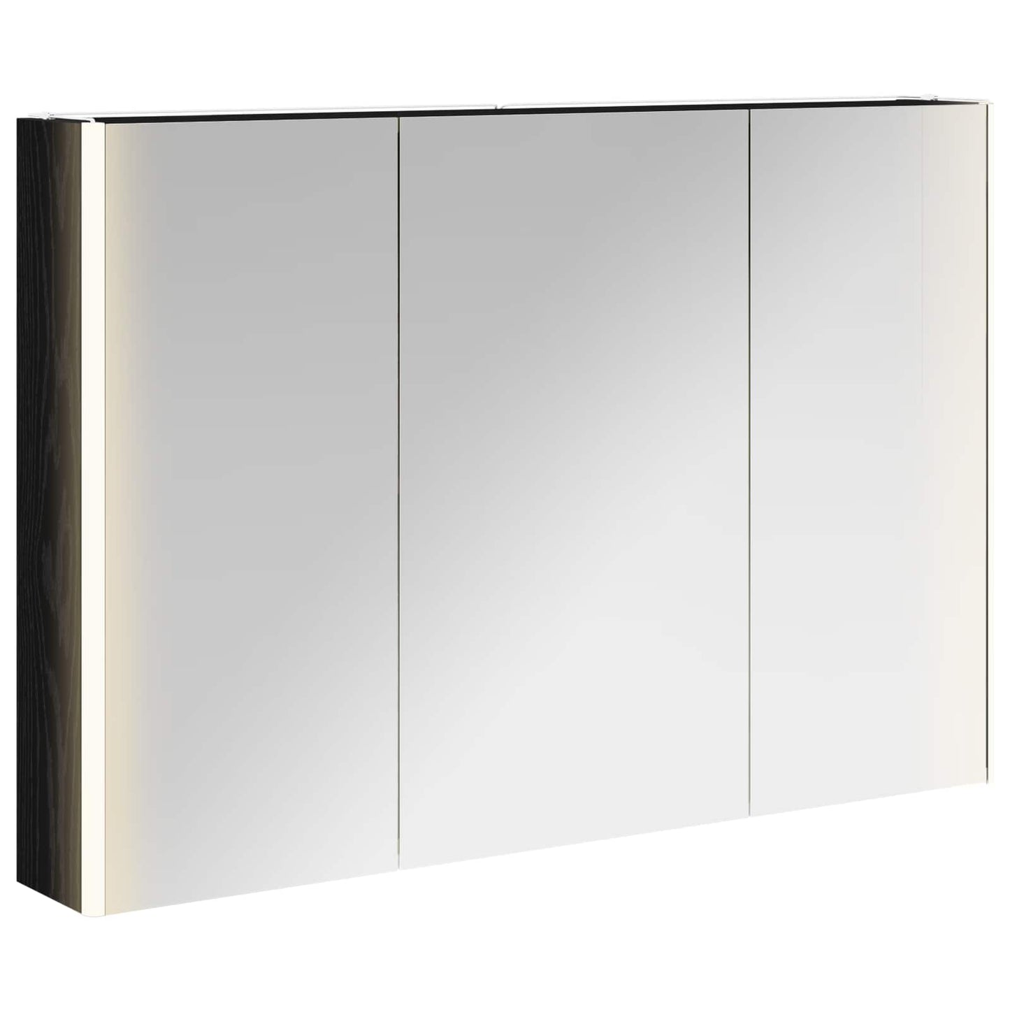 Badeværelsesspejlskab Sort eg 103,5 x 15,5 x 70 cm