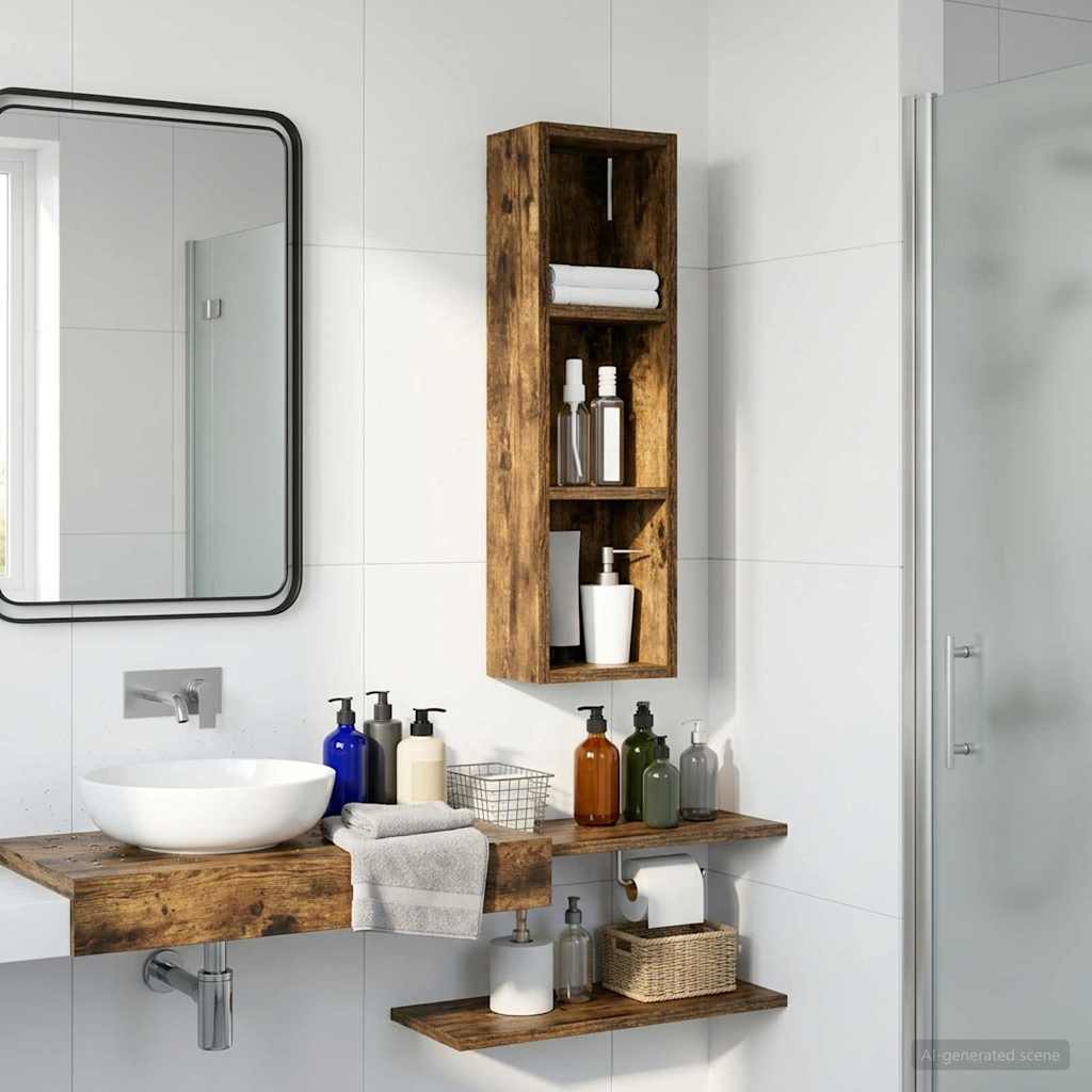Badeværelsesvægskab Røget Eg 20 x 14 x 70 cm Konstrueret træ
